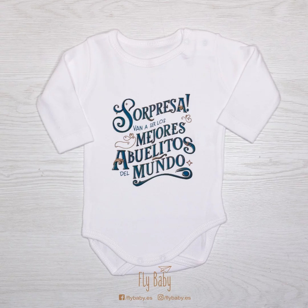 Body para Bebé Personalizado | Sorpresa, Van a ser los mejores abuelitos del mundo