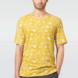 Camiseta de cáñamo y algodón orgánico, estampado palmera