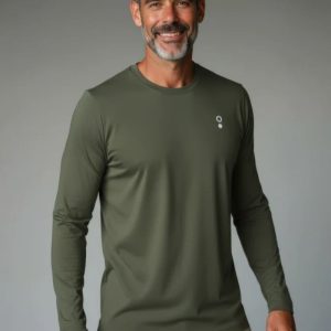 Camiseta lisa manga larga de bambú y algodón orgánico