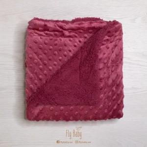 Manta para bebe de borreguillo CEREZA