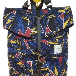 Mochila de tela vintage con estampado de hojas