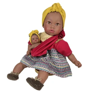 MUÑECA NINES D'ONIL ·ALIKA CON BEBÉ BURGUNDY 40CM·