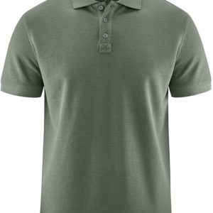 Polo clásico musgo de cáñamo y algodón orgánico